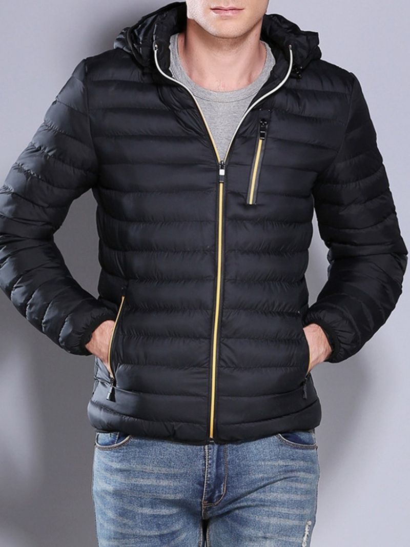 Μπουφάν Με Κουκούλα Standard Zipper Casual Zipper Πουπουλένιο μπουφάν