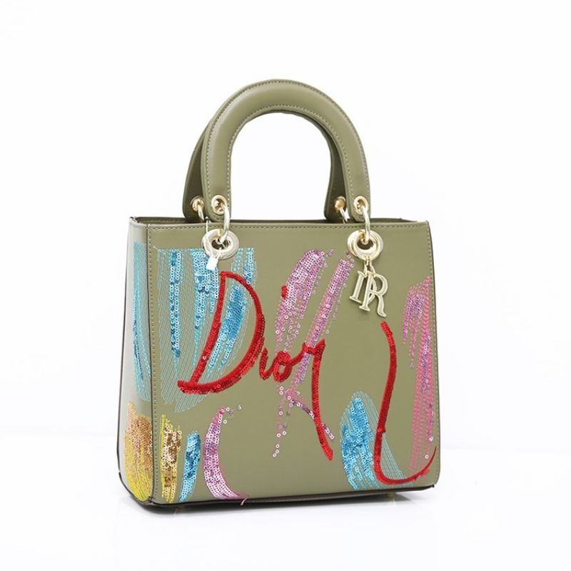 Letter Sequins Pu Rectangle Tote Bags