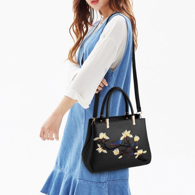 Τσάντες Pu Floral Ebroidery Tote