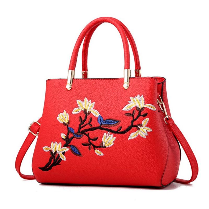 Τσάντες Pu Floral Ebroidery Tote