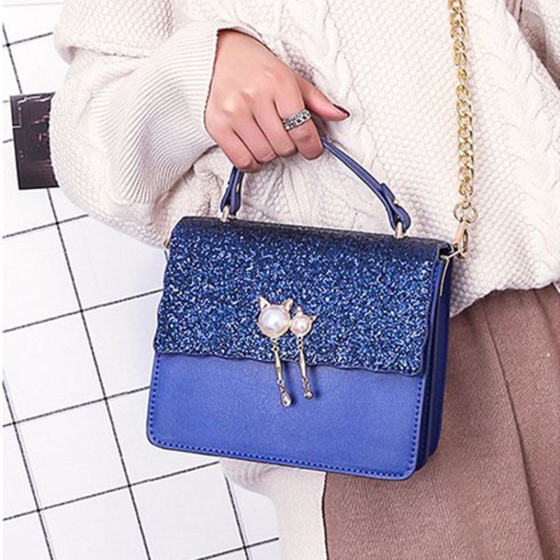 Τσάντες Pu Sequin Beads Flap Tote