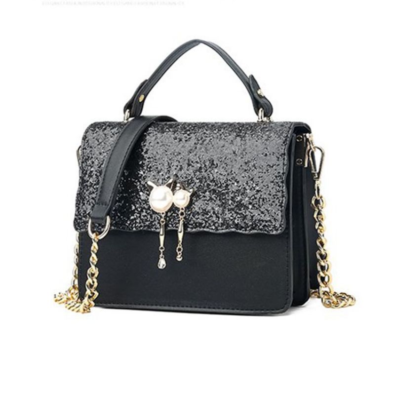 Τσάντες Pu Sequin Beads Flap Tote