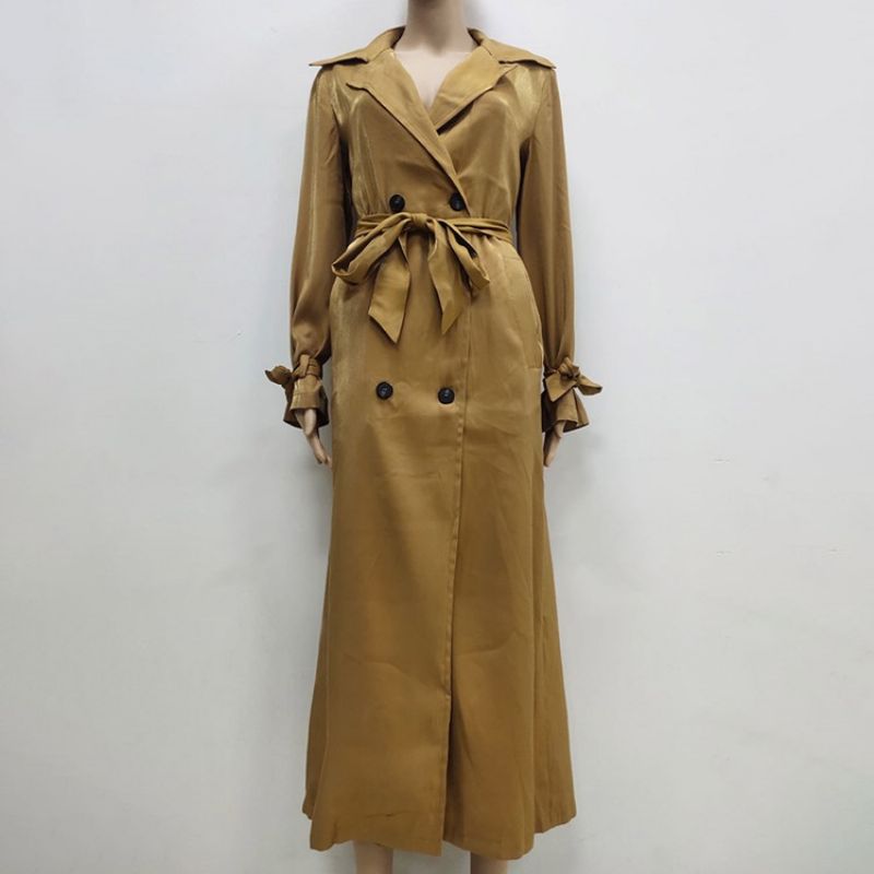 Πέτο Με Διπλό Στήθος Long Fall Western Trench Coat