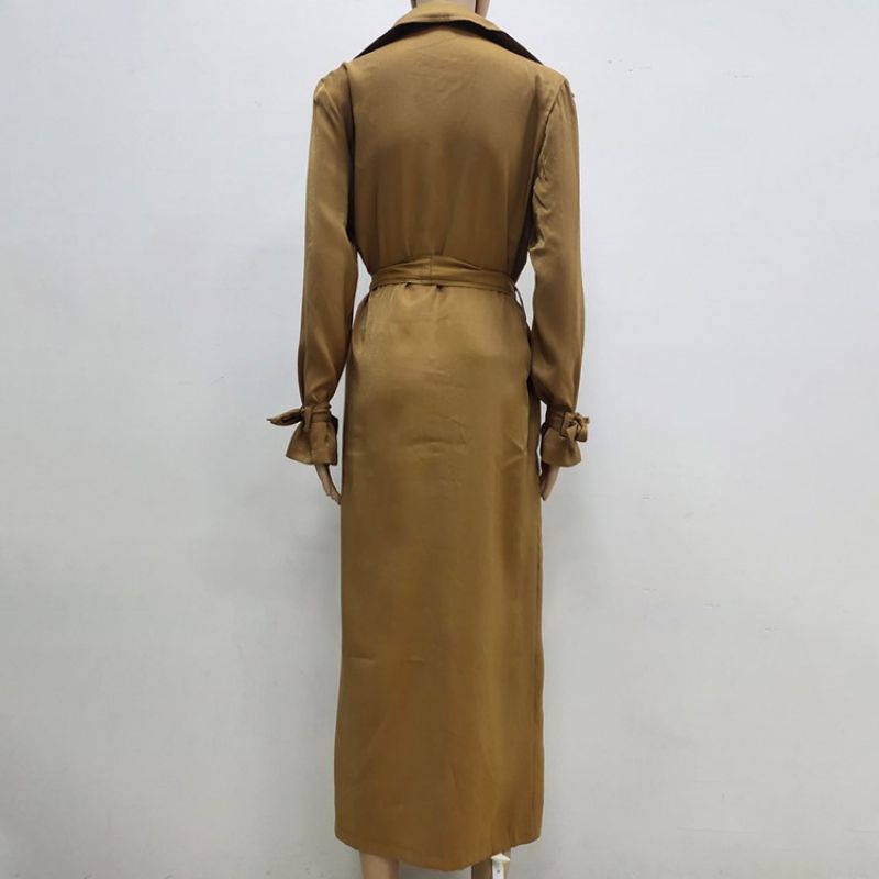 Πέτο Με Διπλό Στήθος Long Fall Western Trench Coat