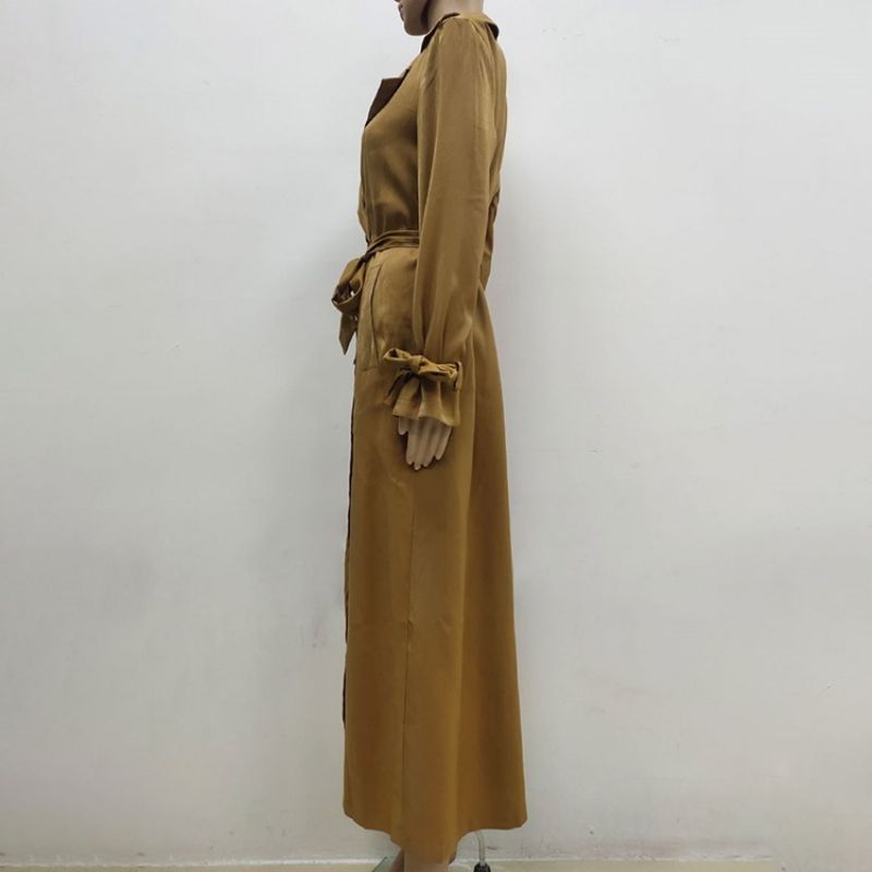 Πέτο Με Διπλό Στήθος Long Fall Western Trench Coat