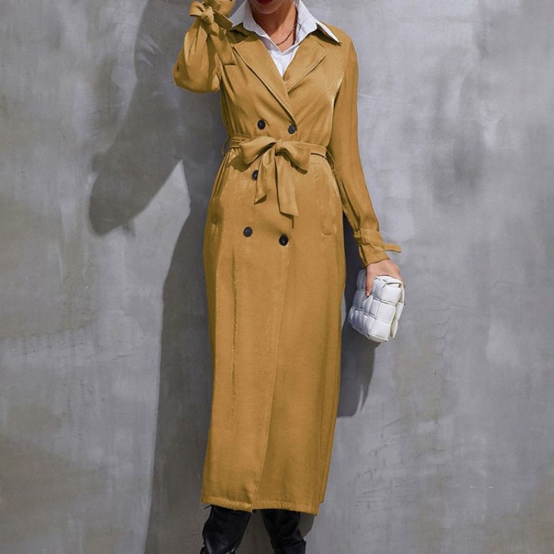 Πέτο Με Διπλό Στήθος Long Fall Western Trench Coat