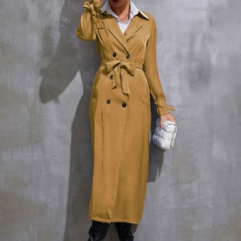 Πέτο Με Διπλό Στήθος Long Fall Western Trench Coat