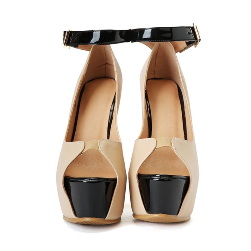 Γυναικεία Σανδάλια Peep Toe Line-Style Buckle Wedge Heel