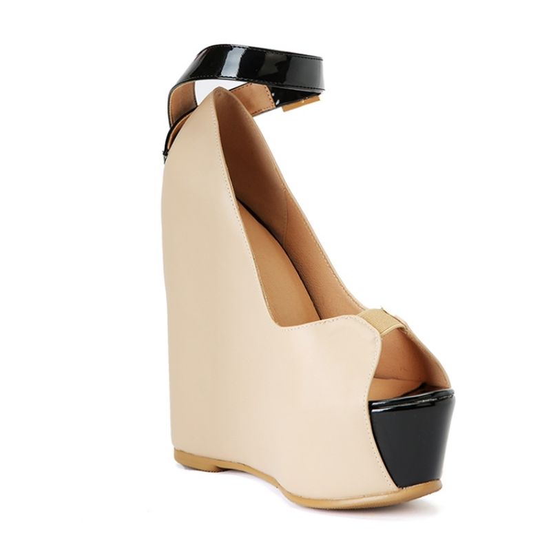 Γυναικεία Σανδάλια Peep Toe Line-Style Buckle Wedge Heel