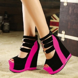 Γυναικεία Σανδάλια Peep Toe Wedge Heel Buckle Platform