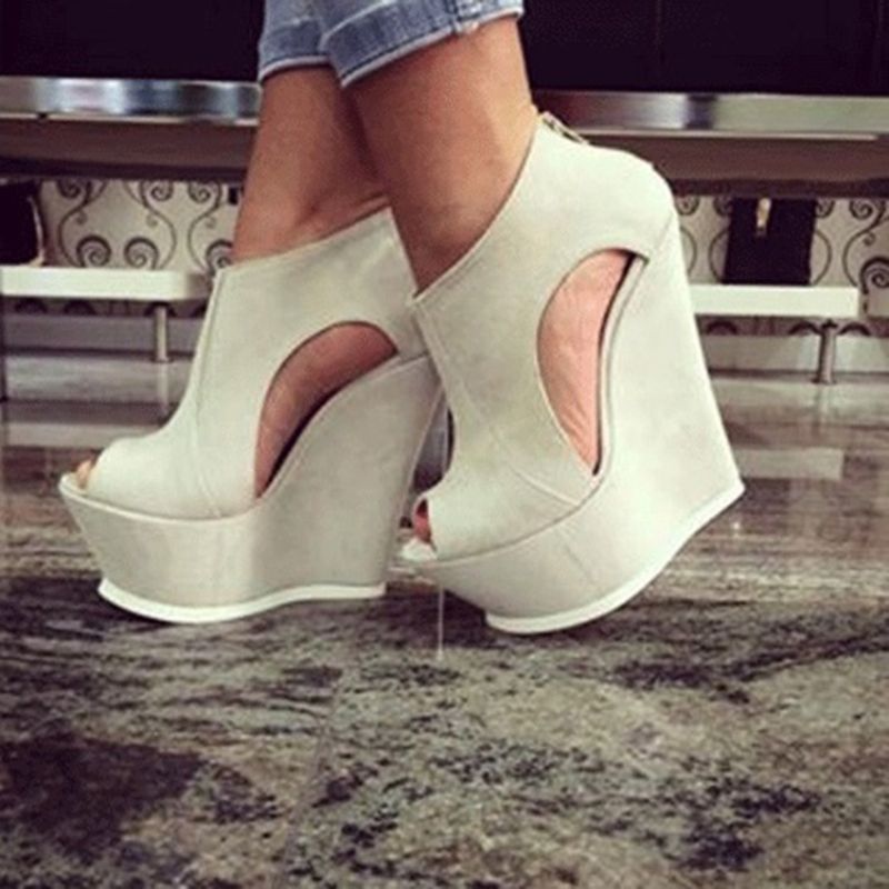 Σανδάλια Pu Platform Peep Toe Wedge