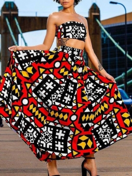 Γυναικεία Σετ Δύο Τεμαχίων Travel Look Geometric Print Expansion