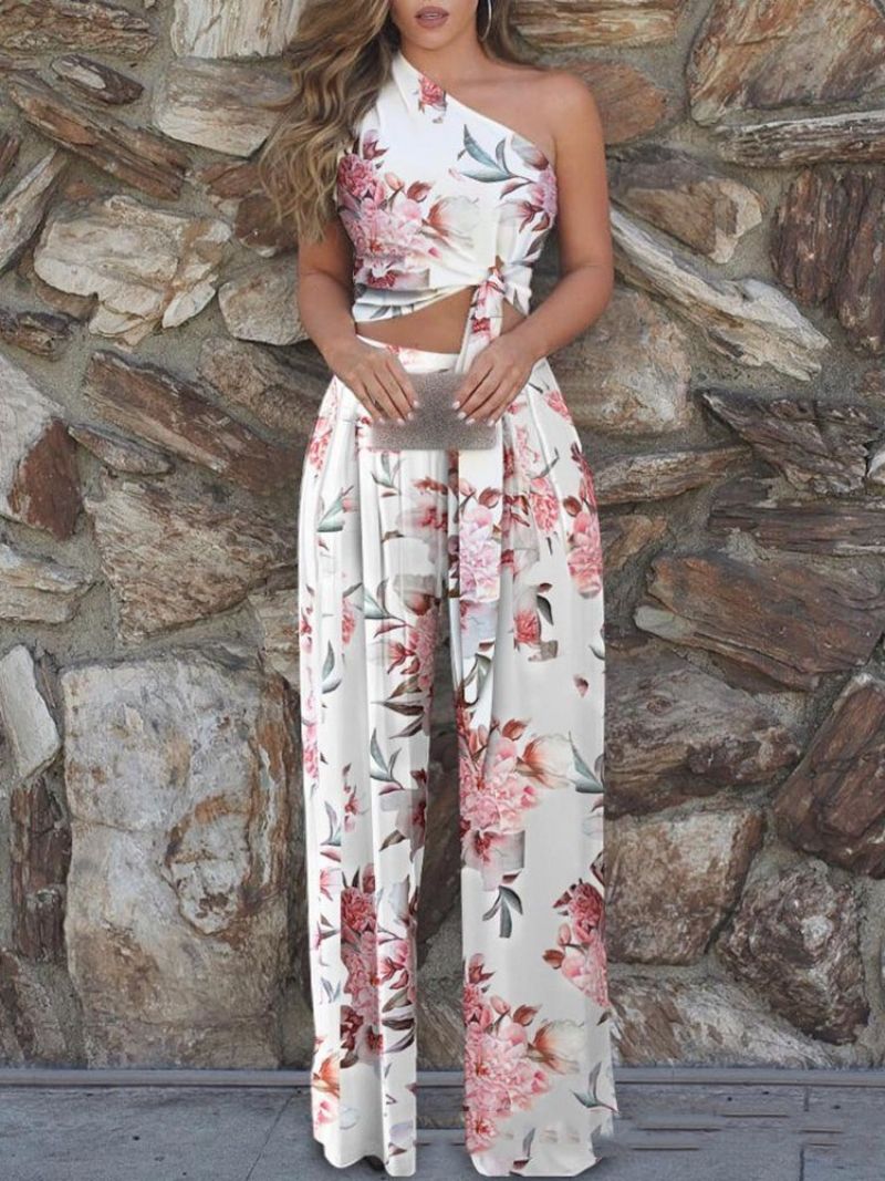 Παντελόνι Floral Print Two Piece Σετ Γυναικείο Παντελόνι Σετ