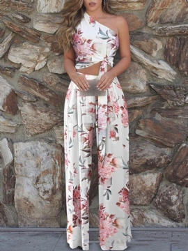 Παντελόνι Floral Print Two Piece Σετ Γυναικείο Παντελόνι Σετ