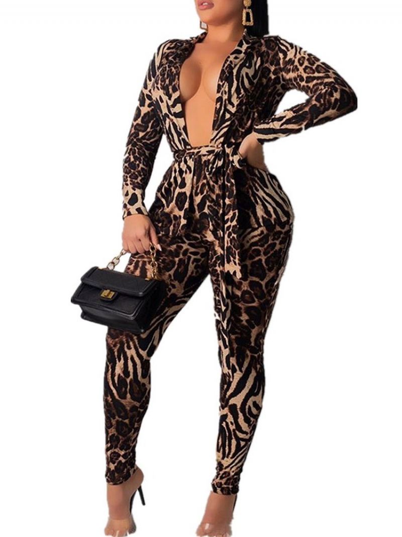 Πουκάμισο Leopard Fashion Pencil Παντελόνι Two Piece Sets Σετ Γυναικείο Παντελόνι