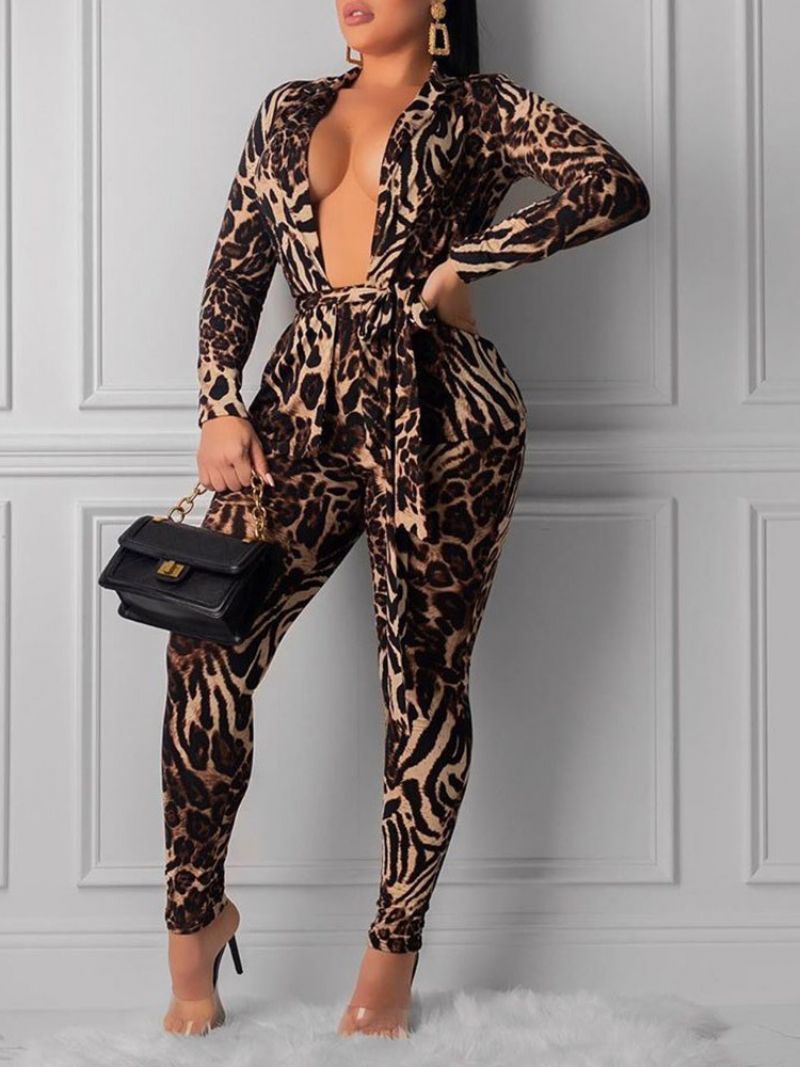 Πουκάμισο Leopard Fashion Pencil Παντελόνι Two Piece Sets Σετ Γυναικείο Παντελόνι