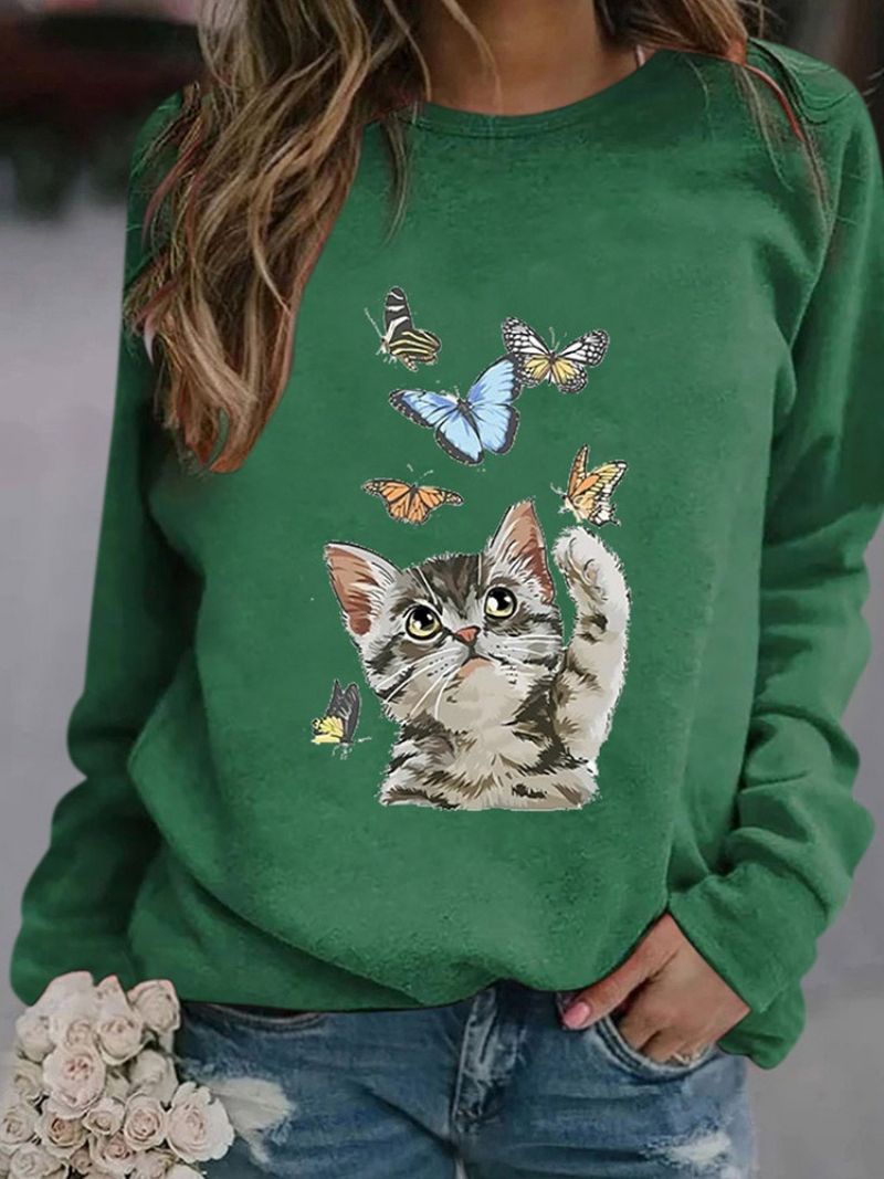 Φθινοπωρινό Κουκούλα Με Μανίκια Raglan Animal Patchwork Με Στρογγυλή Λαιμόκοψη