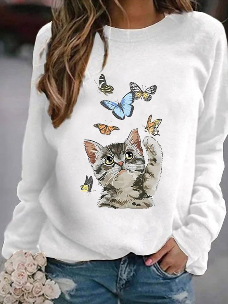 Φθινοπωρινό Κουκούλα Με Μανίκια Raglan Animal Patchwork Με Στρογγυλή Λαιμόκοψη