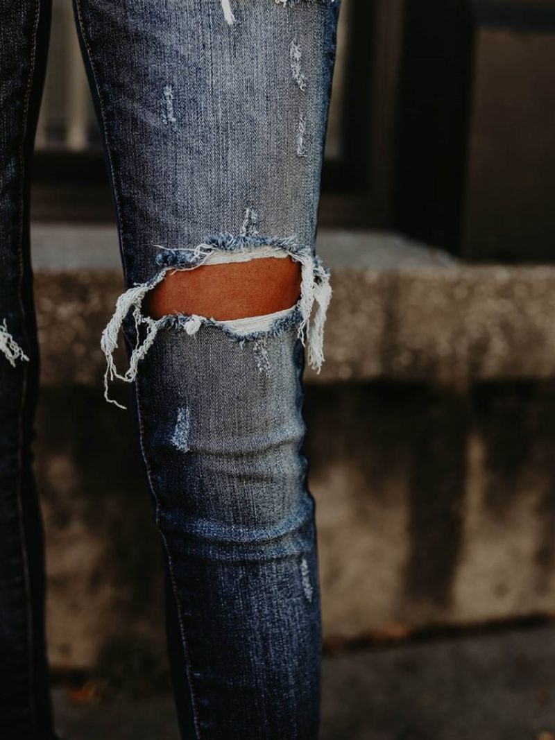 Skinny Denim Ripped Γυναικείο Τζιν