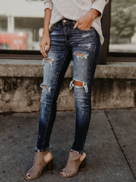 Skinny Denim Ripped Γυναικείο Τζιν