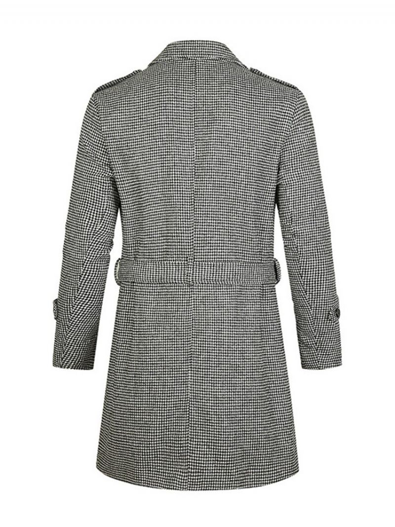 Μεσαίου Μήκους Πέτο Houndstooth European Slim Coat