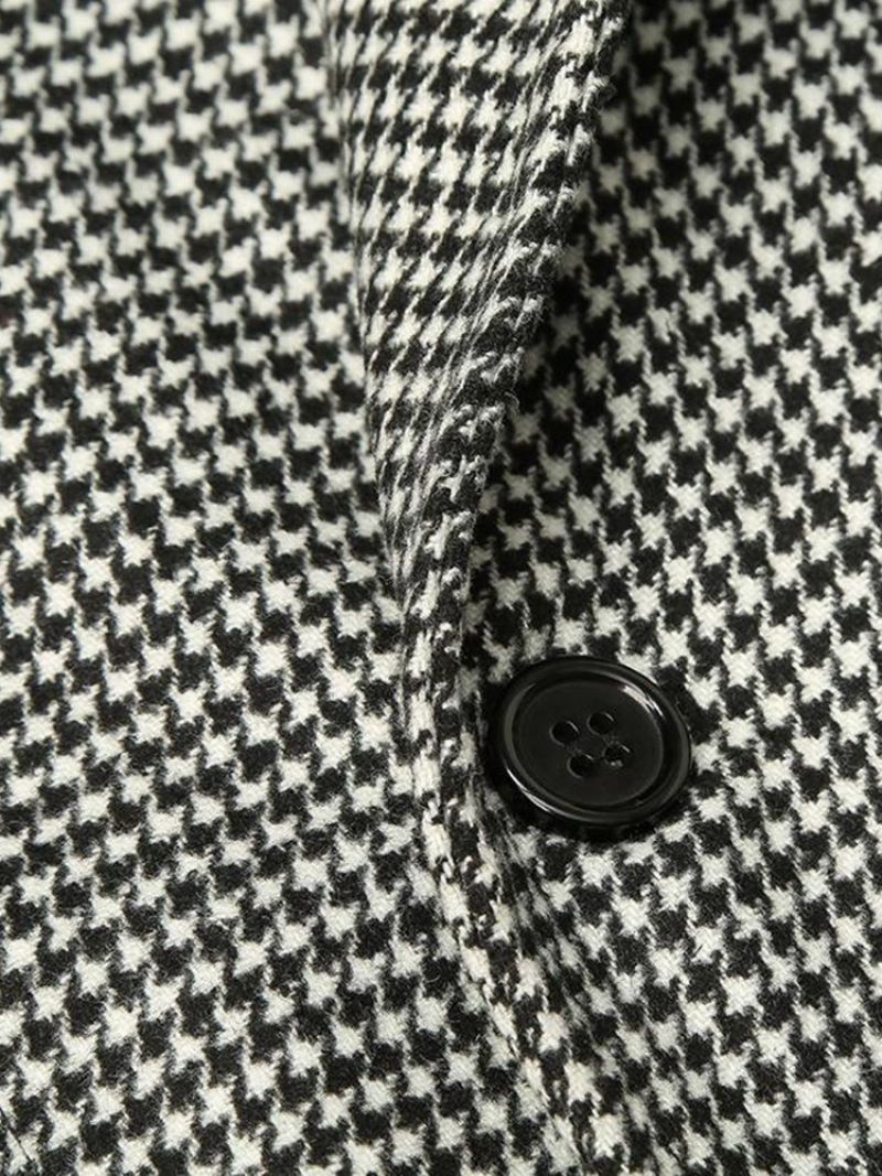 Μεσαίου Μήκους Πέτο Houndstooth European Slim Coat