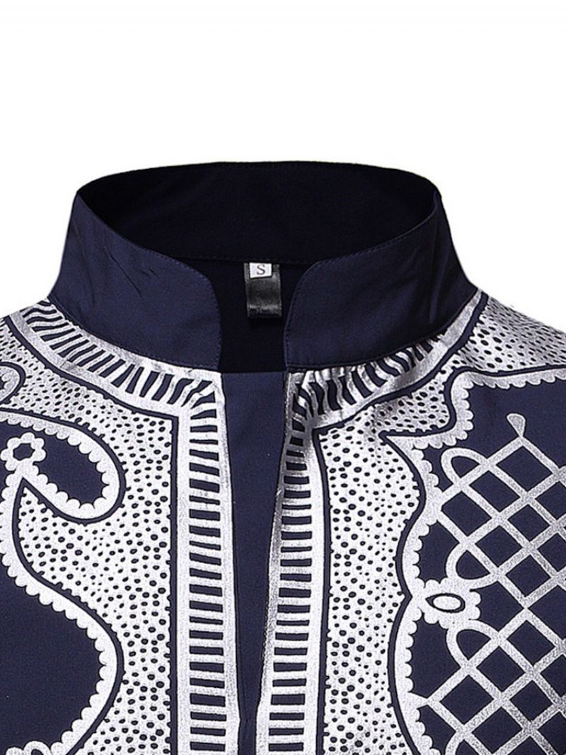 Αφρικανική Μόδα Dashiki Casual Print Slim Ανδρικό Πουκάμισο