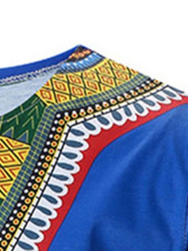 Ανδρικό Κοντομάνικο Μπλουζάκι African Fashion Dashiki Ethnic