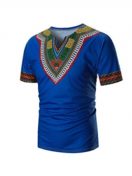 Ανδρικό Κοντομάνικο Μπλουζάκι African Fashion Dashiki Ethnic