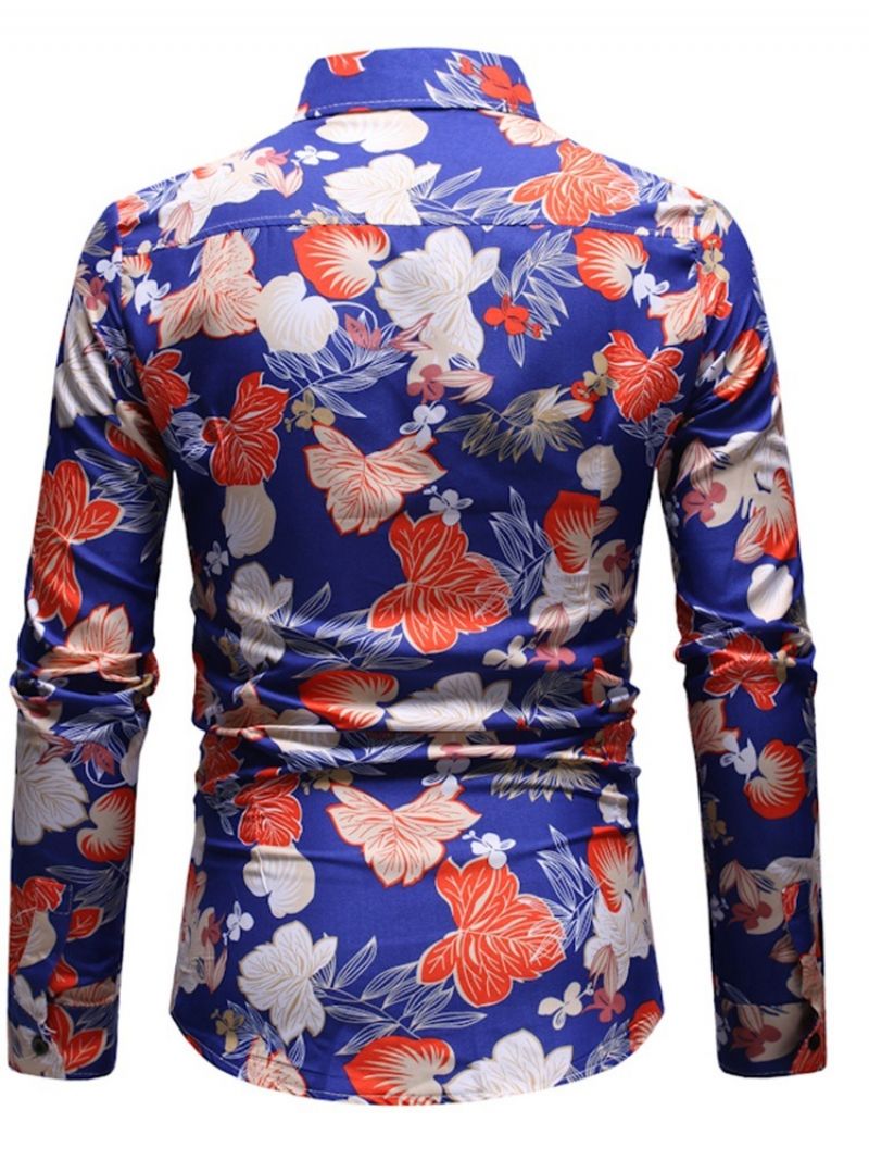 Ανδρικό Πουκάμισο Casual Floral Print Slim Φθινοπωρινό