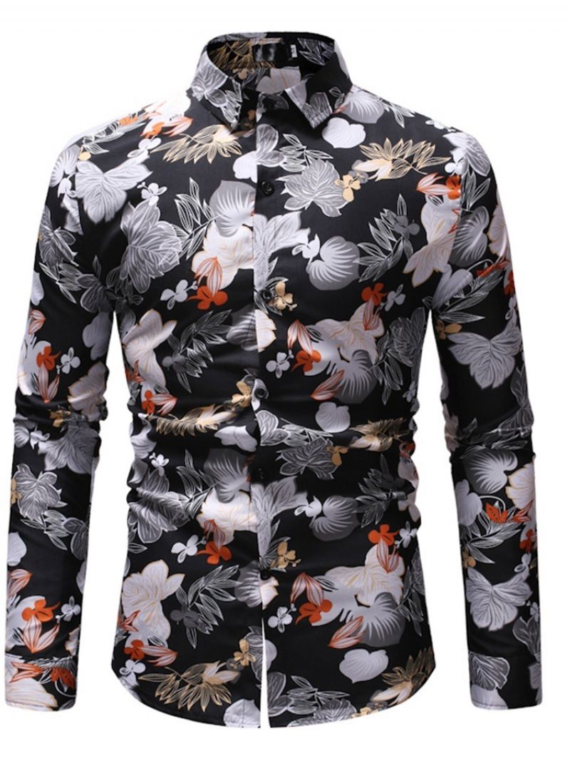 Ανδρικό Πουκάμισο Casual Floral Print Slim Φθινοπωρινό