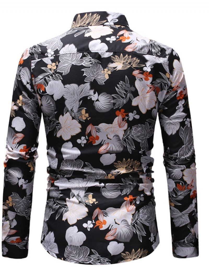 Ανδρικό Πουκάμισο Casual Floral Print Slim Φθινοπωρινό