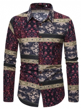 Ανδρικό Πουκάμισο Με Μονόστομο Πέτο Με Floral Print