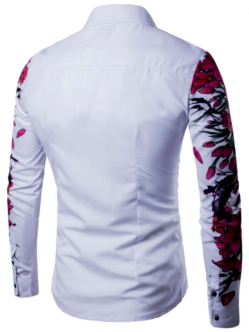 Ανδρικό Πουκάμισο Με Πέτο Floral Print Slim Casual