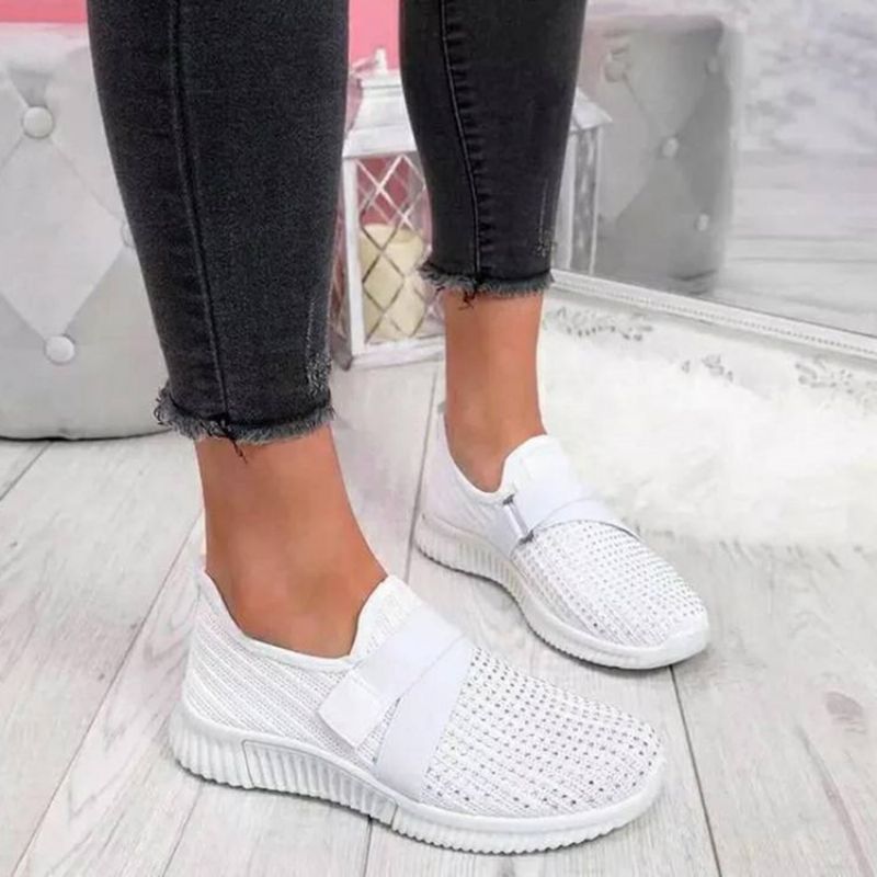 Slip-On Rhinestone Round Toe Casual Sneakers