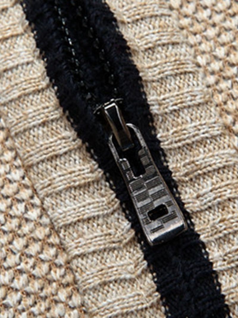 Ανδρικό Πουλόβερ Με Απλό Γιακά Standard Straight Zipper