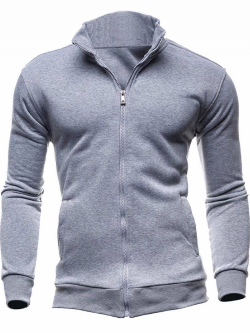 Ανδρικές Κουκούλες Cardigan Plain Casual Zipper