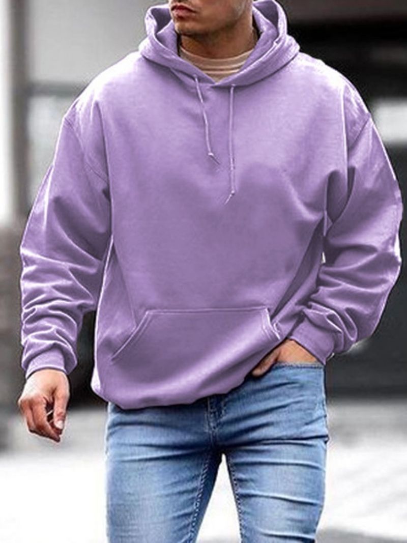 Απλό Πουλόβερ Τσέπης Με Κουκούλα Casual Hoodies