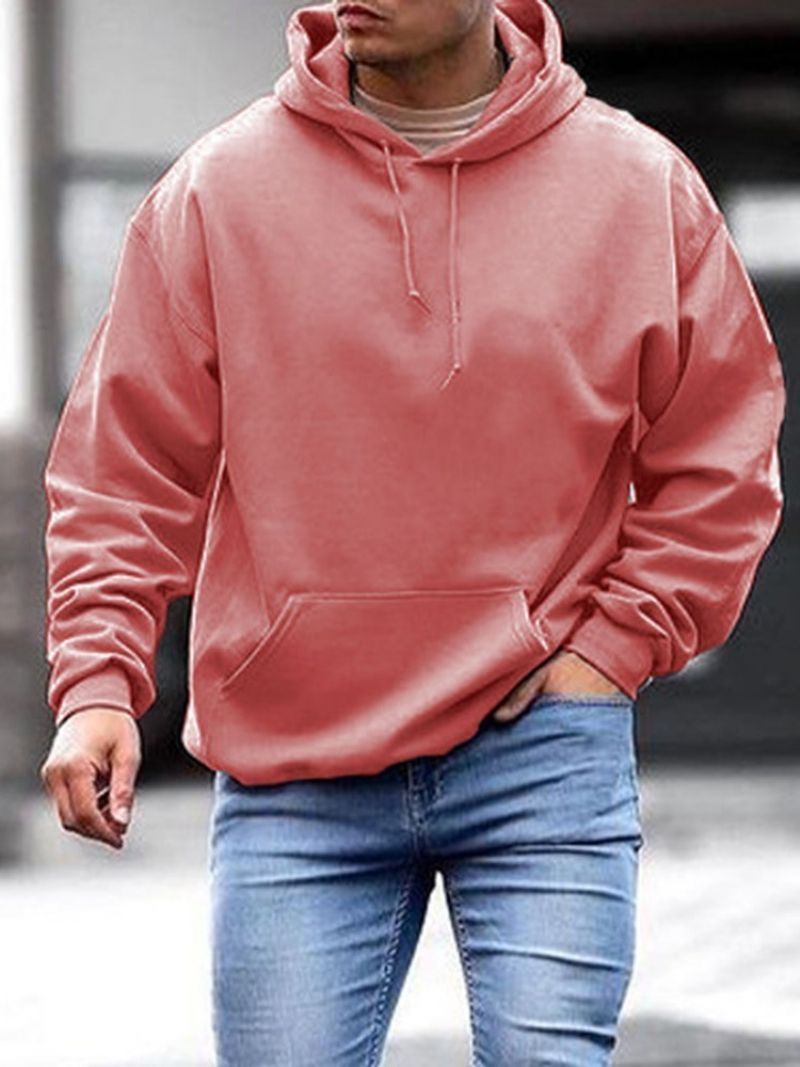 Απλό Πουλόβερ Τσέπης Με Κουκούλα Casual Hoodies