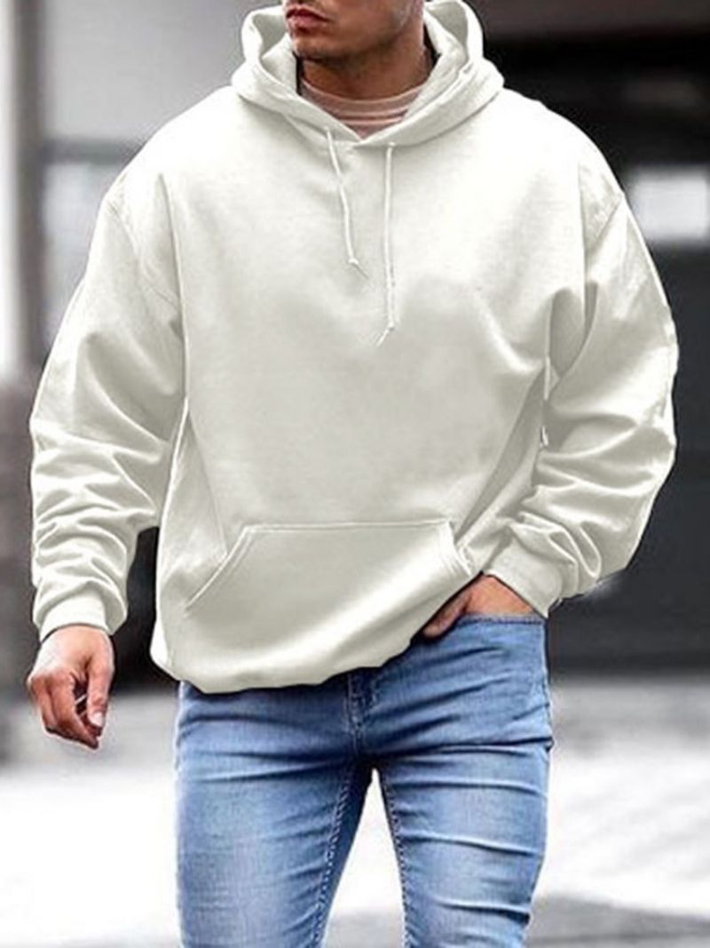 Απλό Πουλόβερ Τσέπης Με Κουκούλα Casual Hoodies