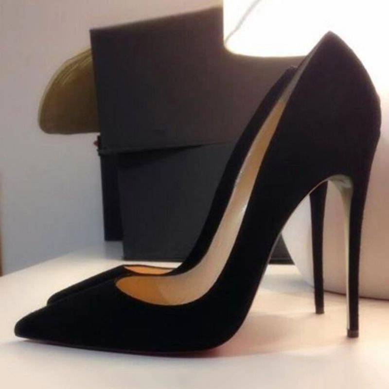 Απλό Suede Μυτερό Stiletto Heel Pumps