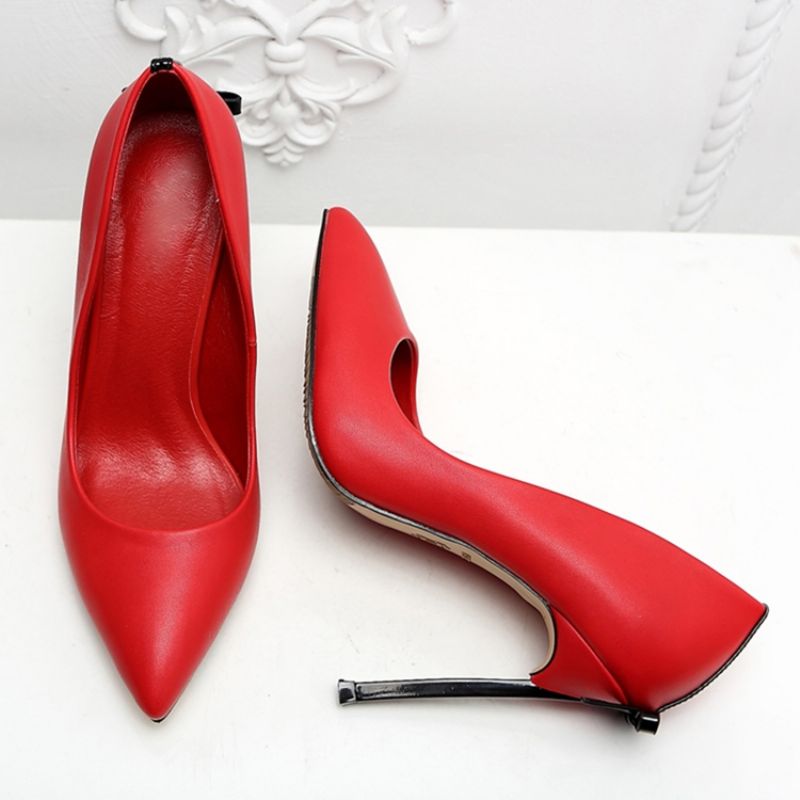 Colour Block Μυτερό Stiletto Heel Pumps Με Bowknot