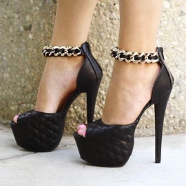 Φερμουάρ Πλατφόρμας Peep Toe Stiletto Heel Pumps