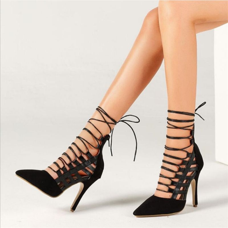 Φερμουάρ Stiletto Heel Cross Strap 11.5Cm Λεπτά Παπούτσια Γυναικεία Pumps