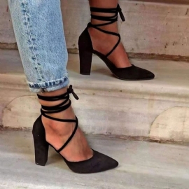 Lace-Up Lace-Up Chunky Heel Western Thin Παπούτσια