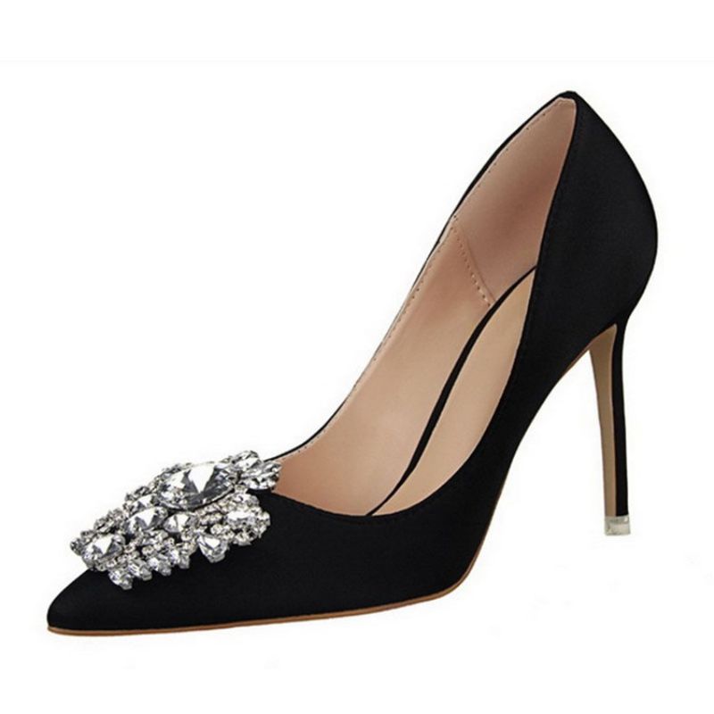 Rhinestone Μυτερό Stiletto Heel Απλό Λεπτό Γυναικεία Παπούτσια Pumps