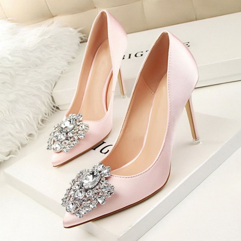 Rhinestone Μυτερό Stiletto Heel Απλό Λεπτό Γυναικεία Παπούτσια Pumps