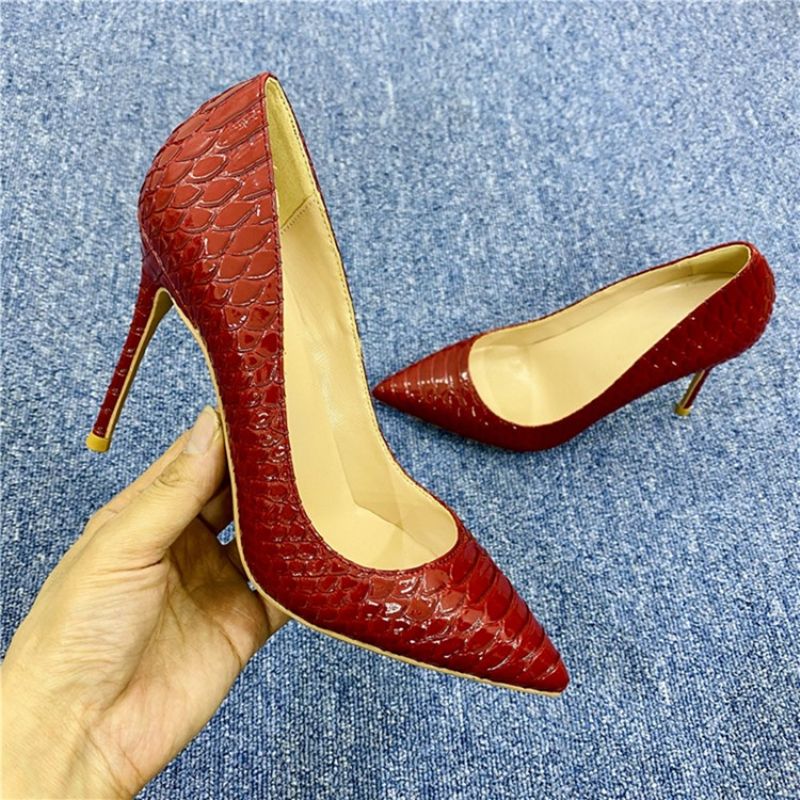 Slip-On Stiletto Heel Serpentine 12Cm Λεπτά Γυναικεία Παπούτσια