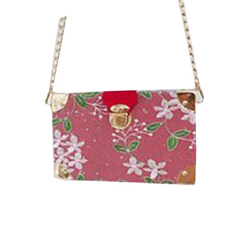 Κέντημα Floral Pu Flap Crossbody Τσάντες