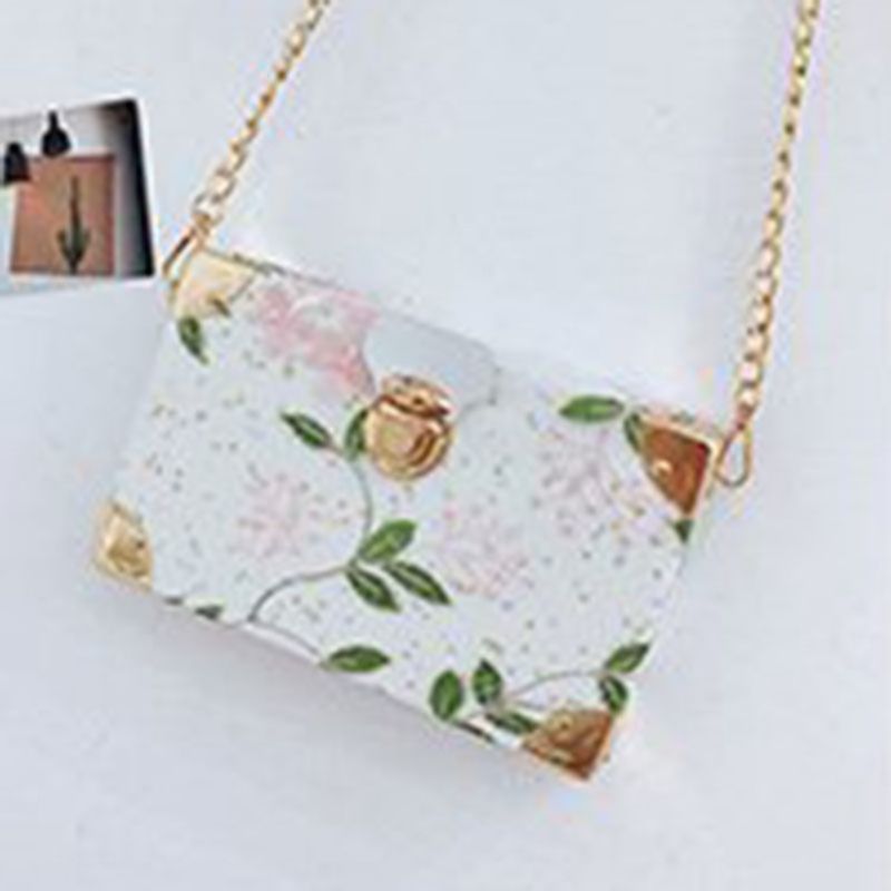 Κέντημα Floral Pu Flap Crossbody Τσάντες